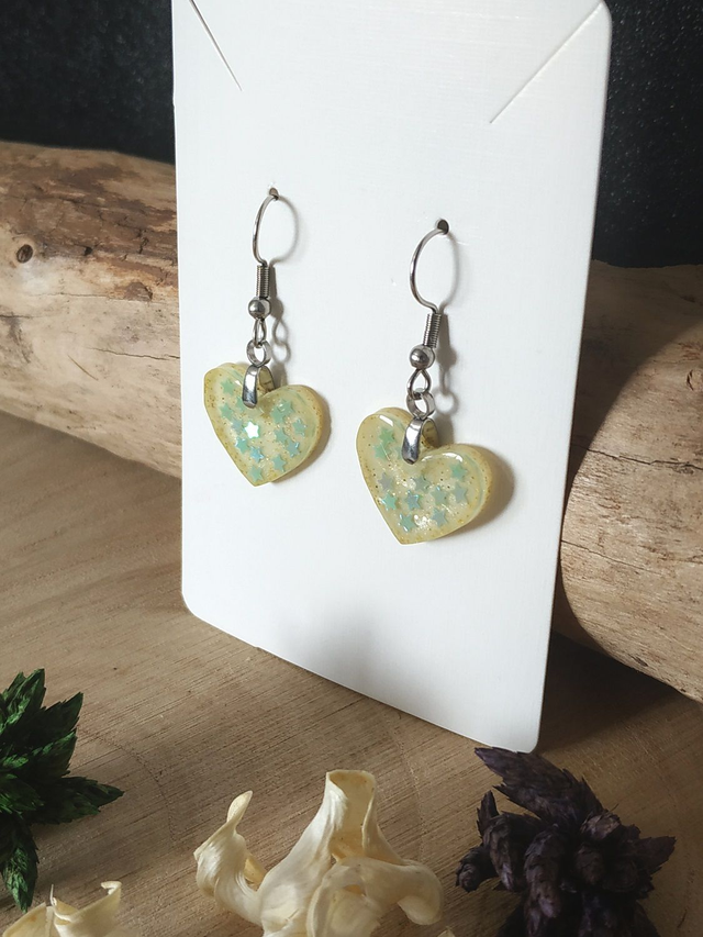 Boucles d'oreilles cœur étoilé