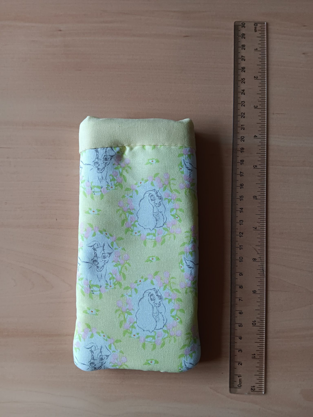 Padded Phone or Glasses Case lemon dogs print fabric, fully lined