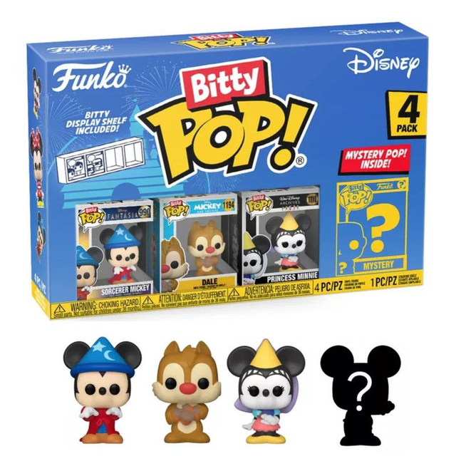 Pack DE 4 FIGURINES POP DISNEY SORCIER MICKEY 9,5 X 14 CM