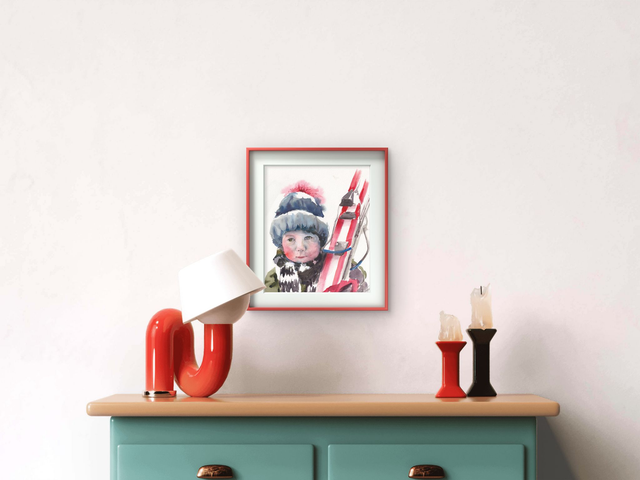 Aquarell "Winter portrait"