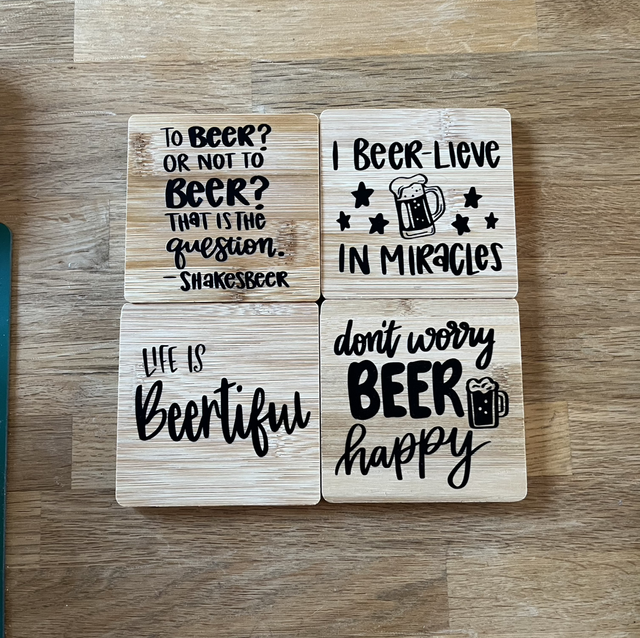 Lot de 4 dessous de verre (personnalisation possible)