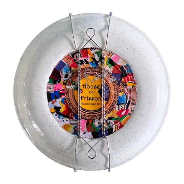"Dazed and Crazed" Orange Upcycled Wall Plate - House of Frisson