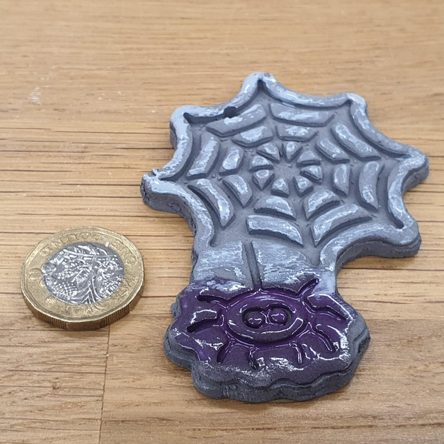 Spider and Web Halloween decoration (purple &amp; grey)