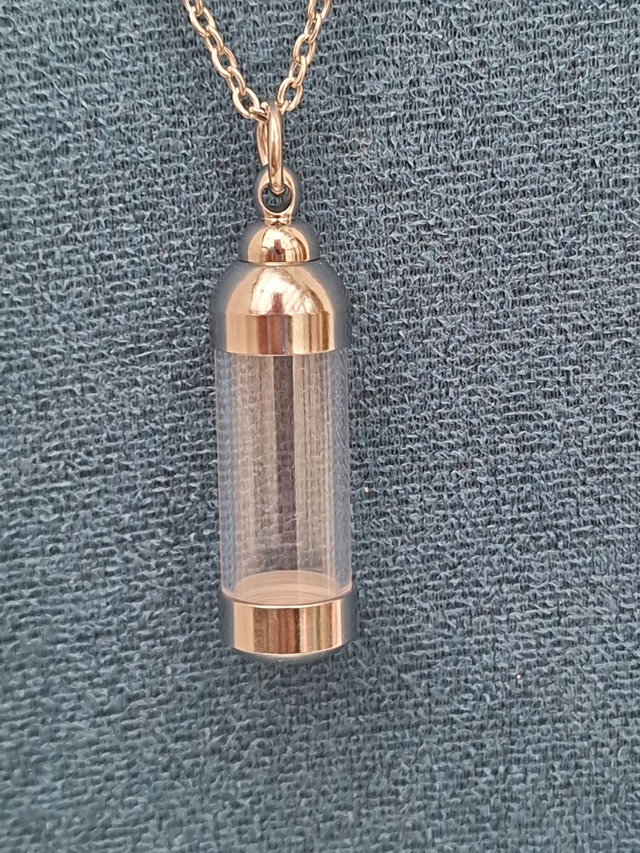 Collier Urne Funéraire Crémation Cendres Cheveux En Acier