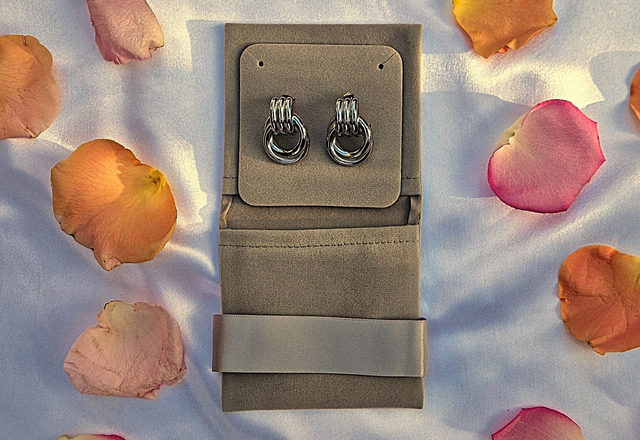 Boucles d'oreilles Anneaux entrelacés en argenté ou doré