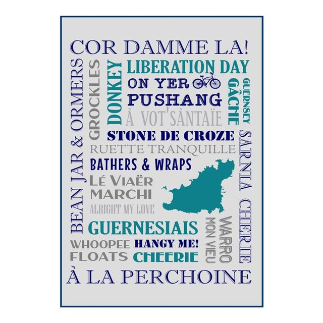 002 TEA TOWEL - COR DAMME LA! [BLUE/GREY] TEA TOWEL