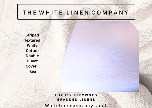 Hotel Collection Kingsize Cotton White Striped Duvet Cover No Pillowcases