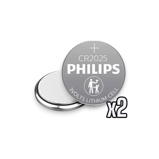 Set de 2 Pilas de Litio Philips Tipo Botón CR2025 3v