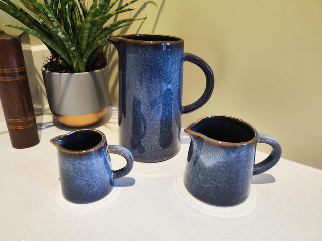 Two Tone Glazed Blue Jug