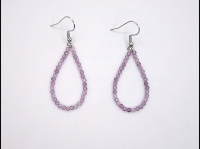 Boucles d'oreilles gouttes améthystes facettées