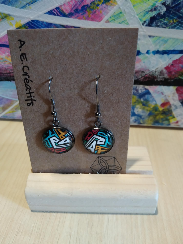 Boucles D&#039;oreilles Cabochons Couleurs 