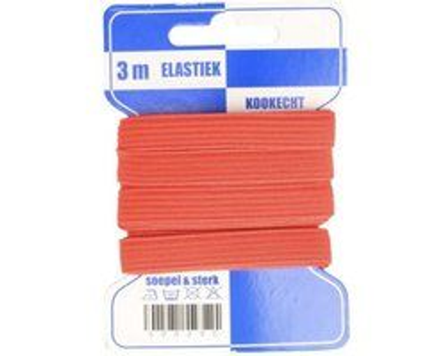 Elastiek 722 / rood / 10 mm / 3 m