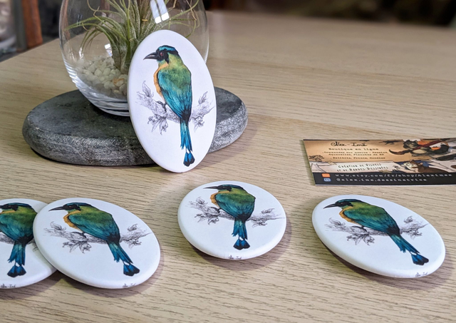 Motmot-Houtouc, Broche Soft Touch ovale