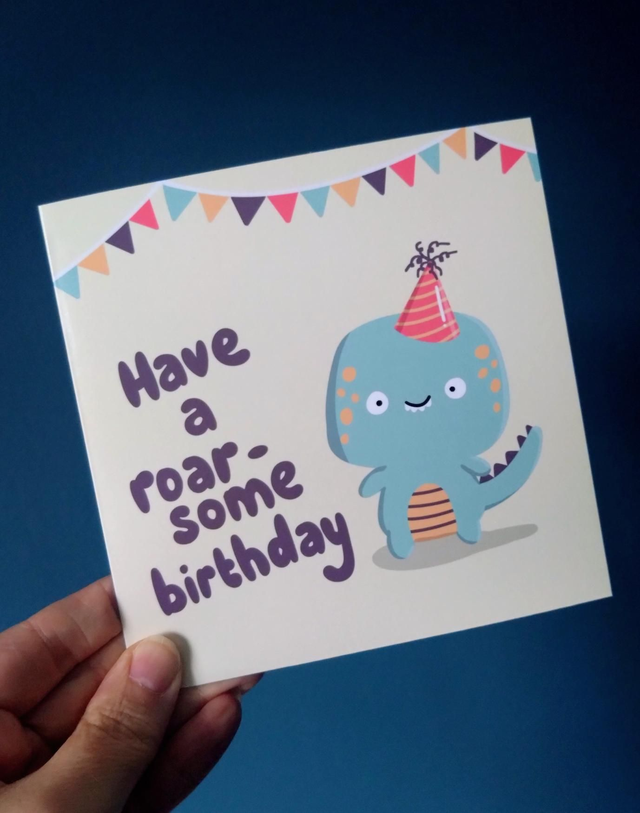 Dinosaur birthday card 