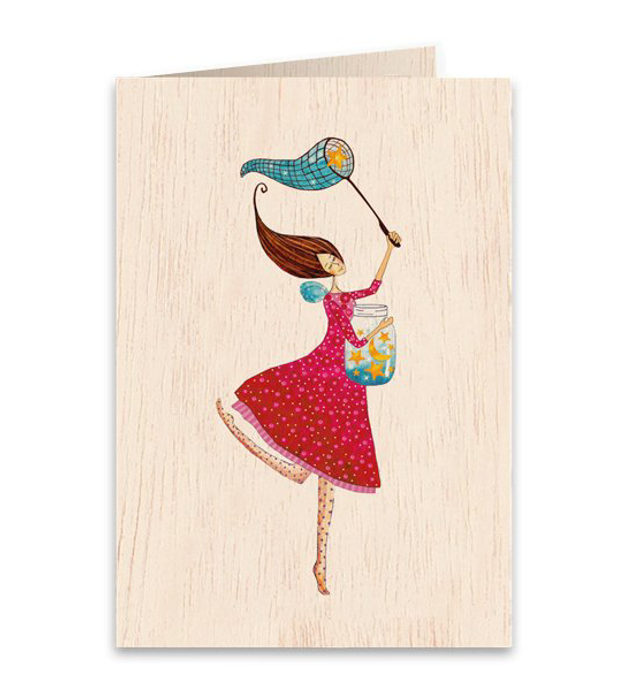 Jar Of Stars Wooden Card