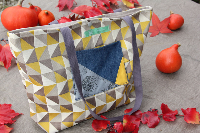 Sac fourre-tout jaune et gris