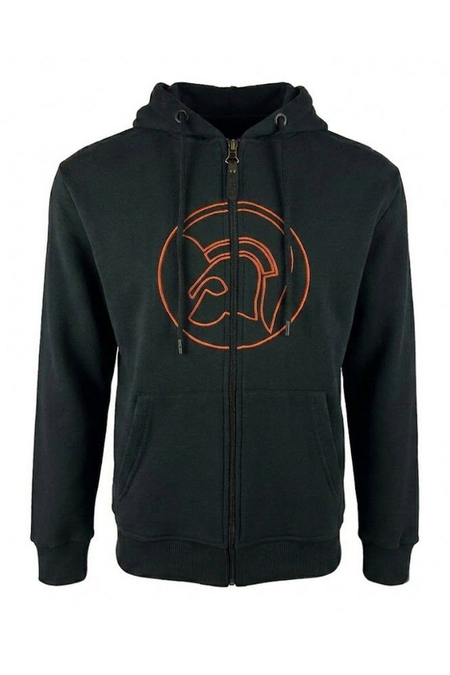 Trojan TR9106 Outline Logo Zip Hoodie - Black