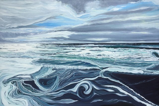 LB29 Y Mor, yr Awyr by Lucy Burden, 150 x 100cm Acrylic on canvas