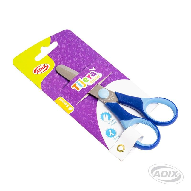 Tijera Escolar 13cm Azul