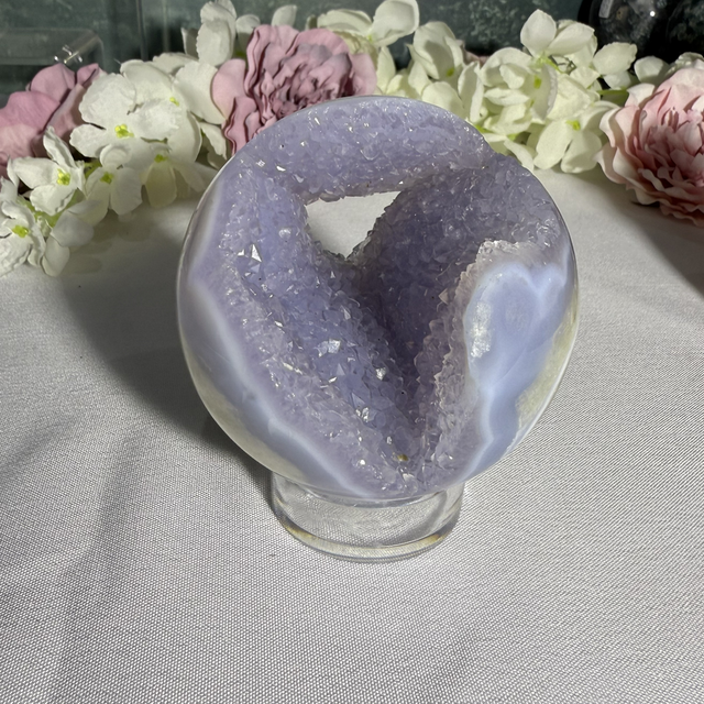 Blue lace agate sphere