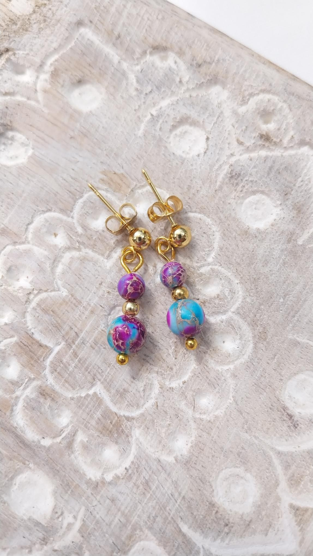 Boucles en Jaspe de sédiments de mer 