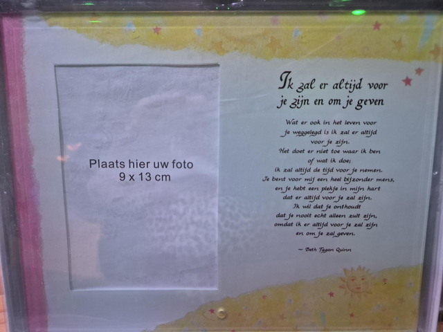 Fotolijstje Ik zal er altijd voor je zijn en om je geven
