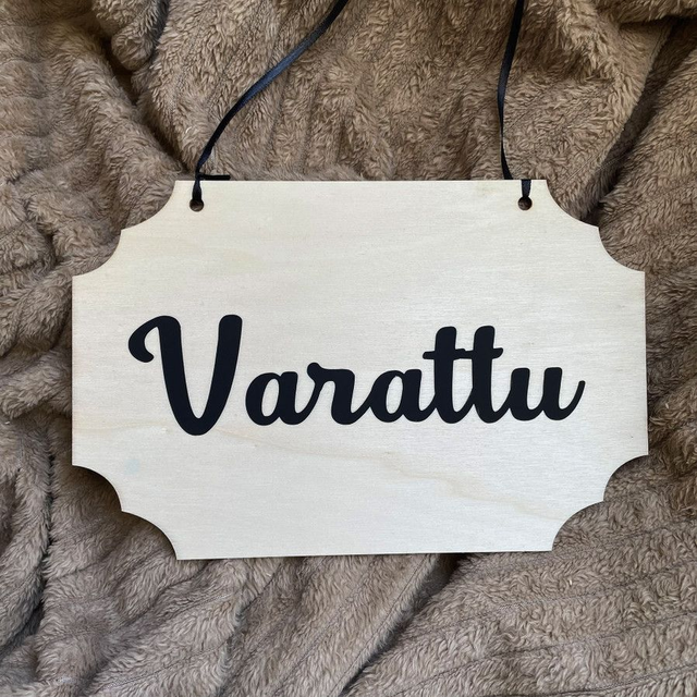 Vanerikyltti "Varattu/Vapaana" 2-puoleinen