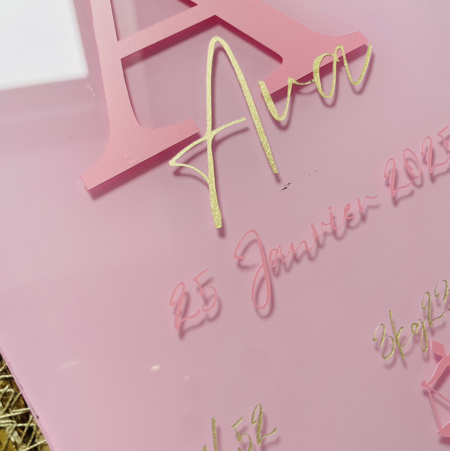 Panneau de naissance sur chevalet personnalisable