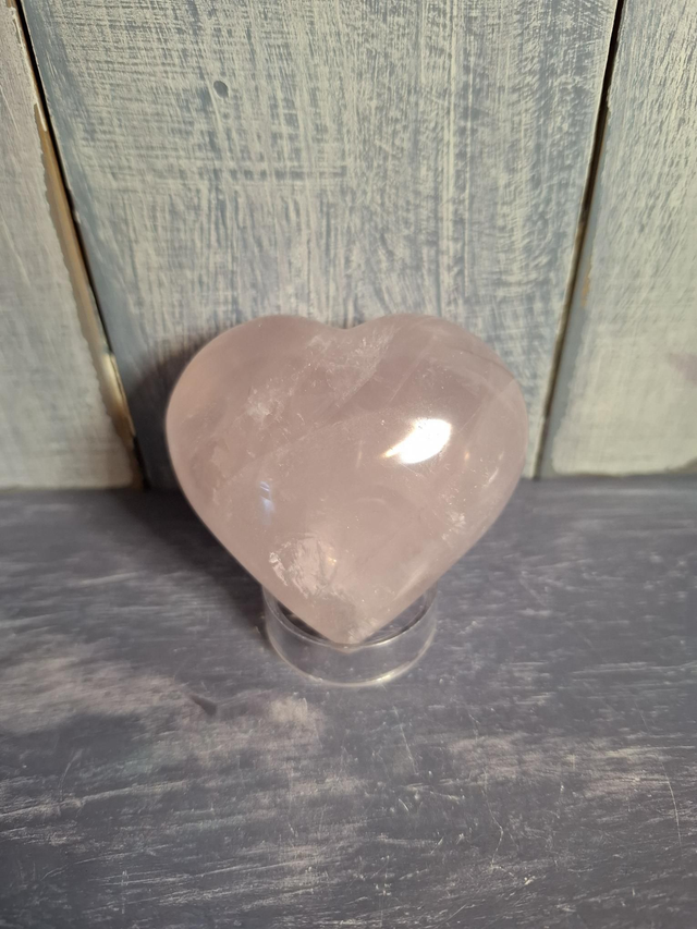 Rose Quartz Puff Heart 