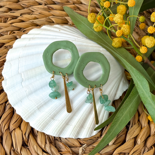 Pendientes Aura Bohem Aventurina