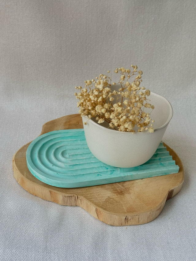 Plateau arqué – Vert d’eau marbré