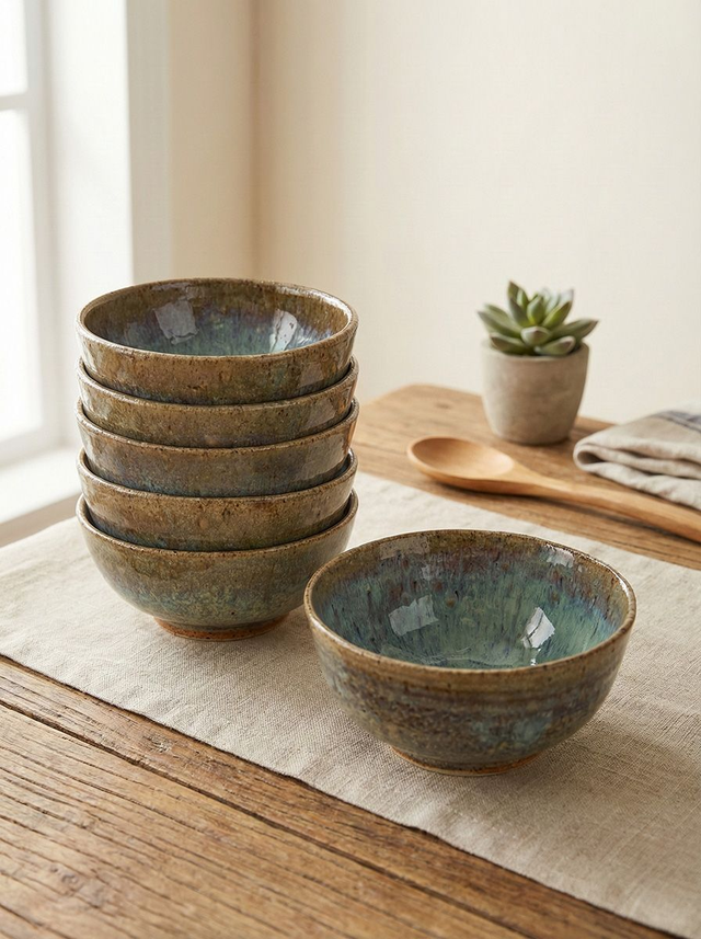 Small bowl in speckled green ocean