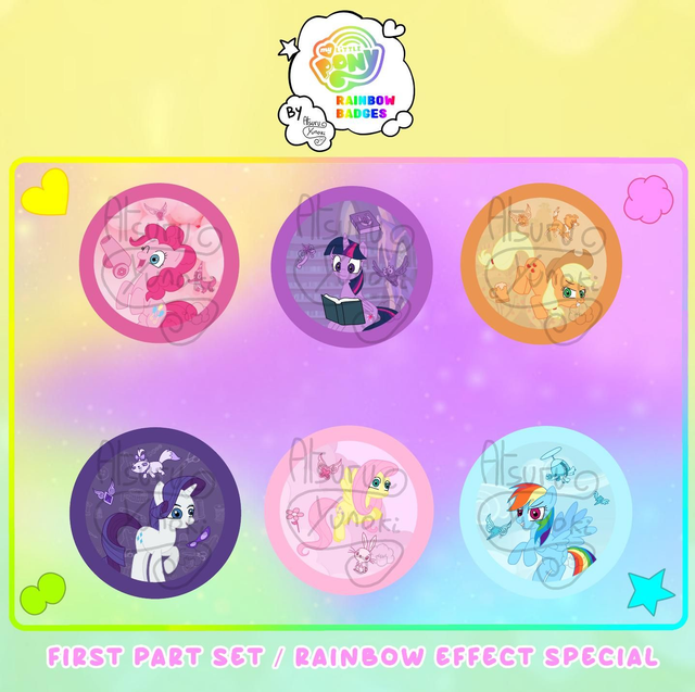 FULL SET 10(2) / Rainbow Badges / Serie 10 / My Little Pony / (Design by Atsuru_Yunoki (me) )