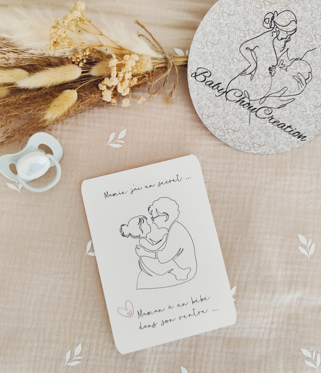 Carte annonce grossesse pour Mamie
