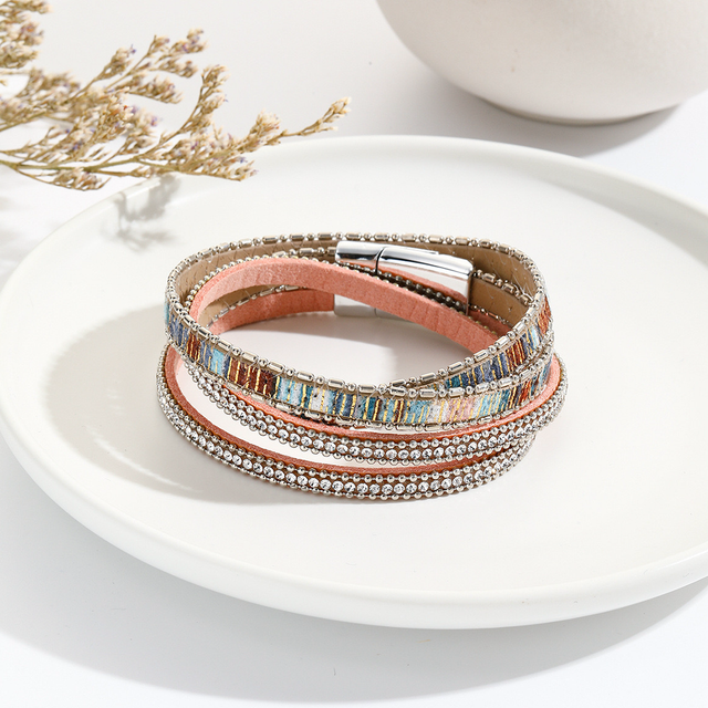 Multi Layer Double Wrap Boho Sparkle Bracelet