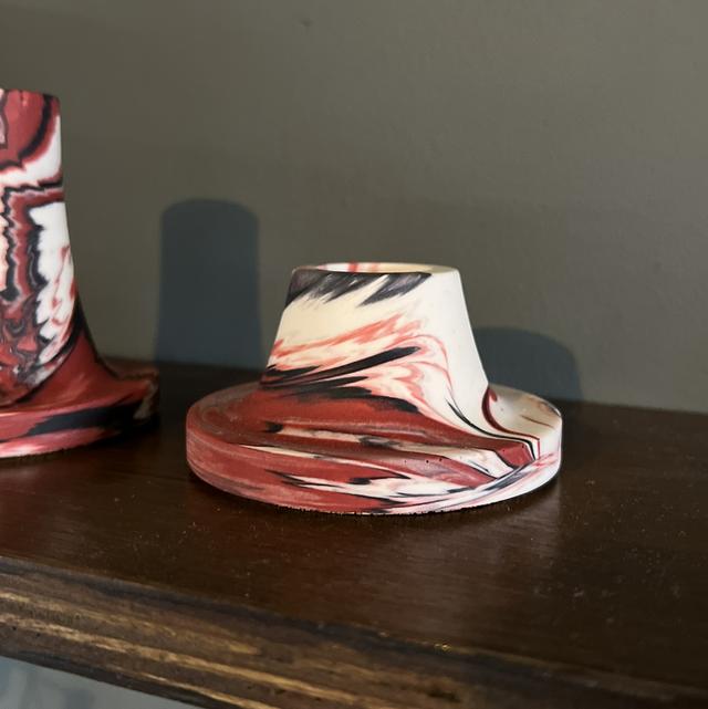 Candlestick - short - navy and burgundy