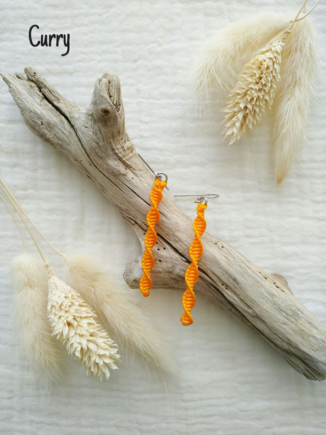 Boucles d'oreilles "IVY" - Argenté (teintes de Jaune/Orange)