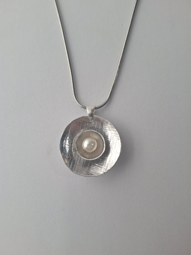 Double Dome Pendant with Pearl