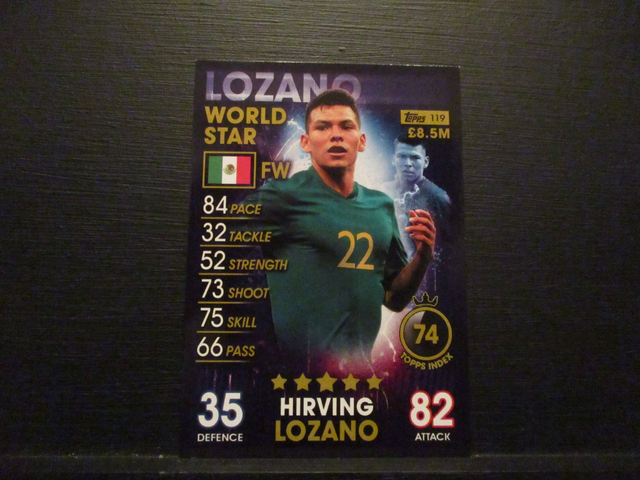 Hirving Lozano - World Star Match Attax 101 Original Trading Card