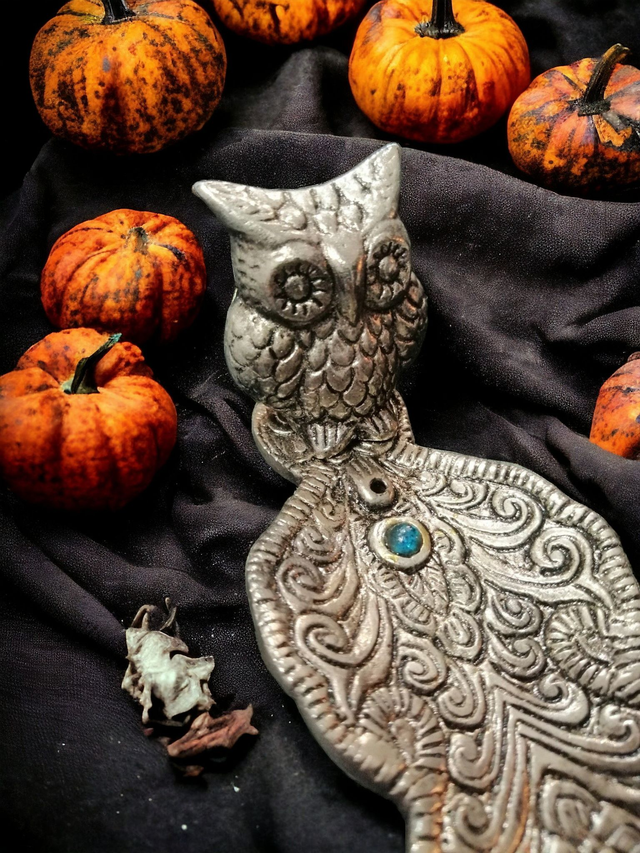 Porte-encens "Hibou" en métal