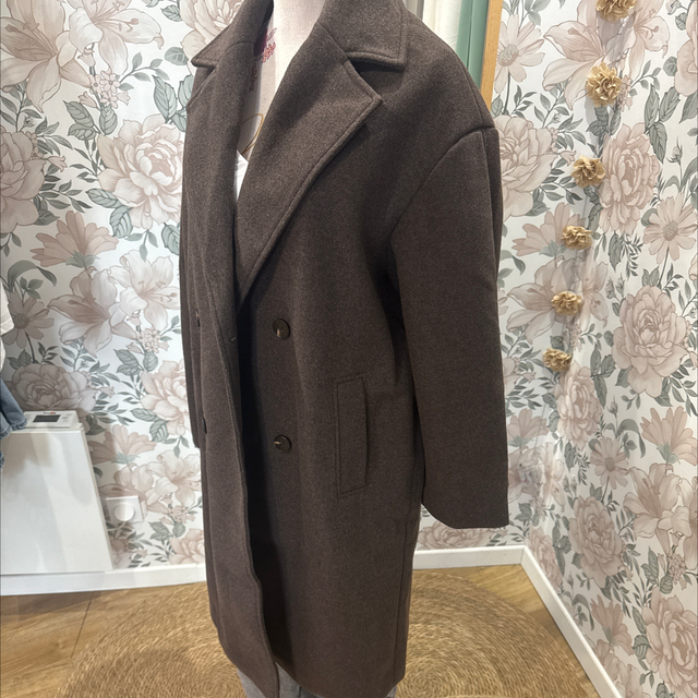 Manteau long chocolat-8869