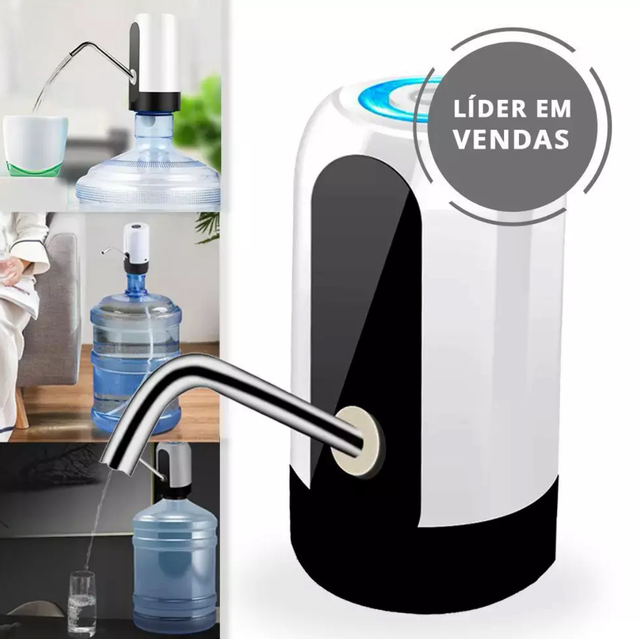 Bomba Elétrica Para Galão Universal Com Carregamento USB Garrafão