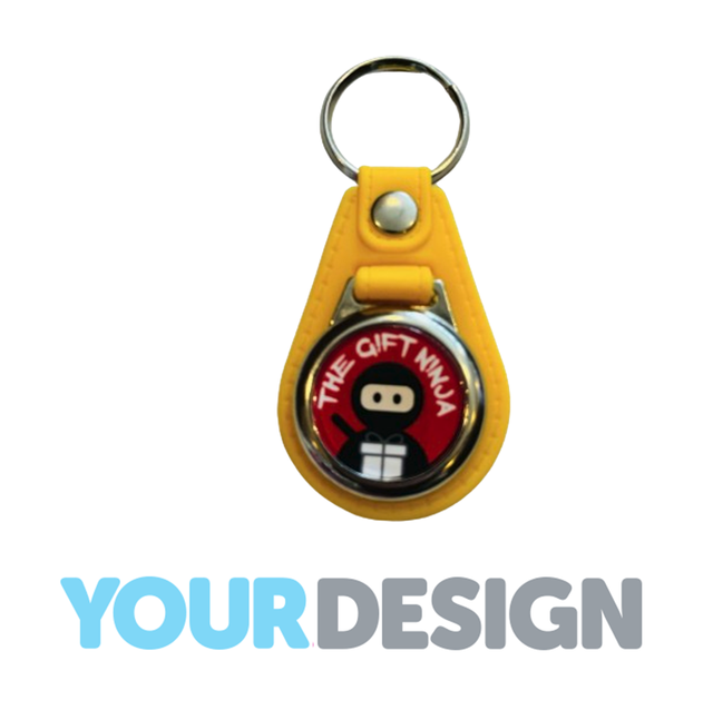 Promotional Keyrings - Faux leather fob - Yellow