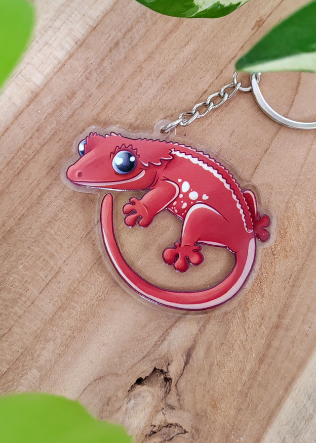 Porte-clés - Gecko à crête Red Portholes