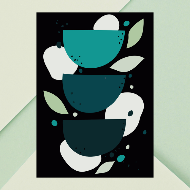 Impression Abstraites Bohèmes de Bols Verts - Décoration Murale Moderne / Green Bowls Boho Abstract Prints - Modern Wall Decor