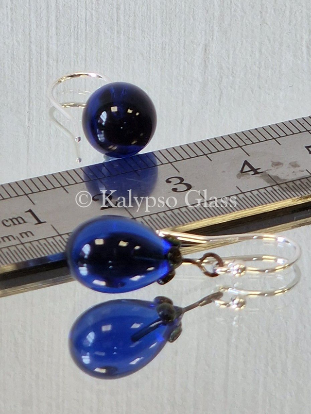 Drop Earrings, Ink Blue