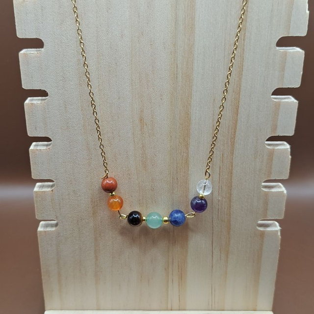 Collier 7 chakras en 3 parties