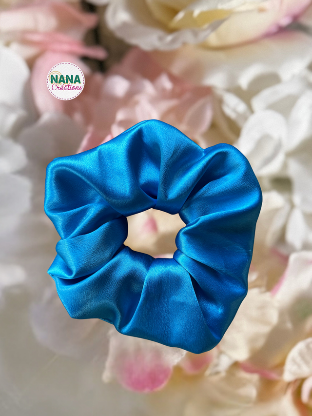 Chouchou Satin - Ciel – Fait main