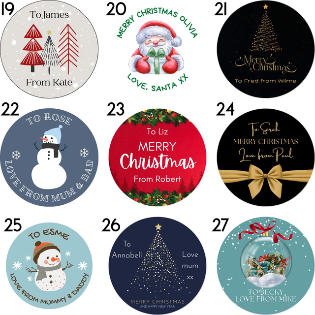 Personal Christmas stickers