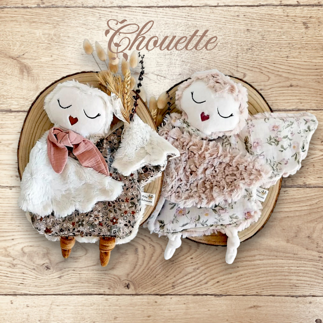 Doudou chouette au choix prète à l&#039;adoption